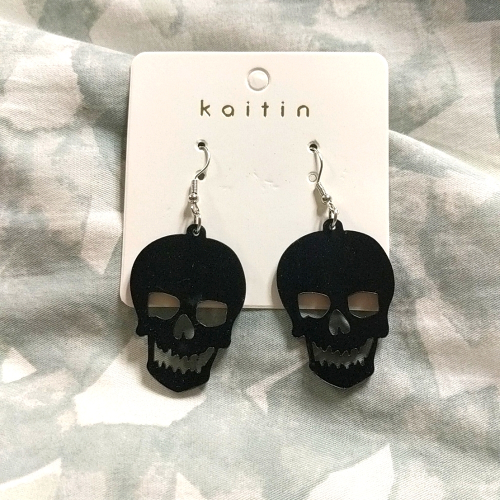 Black Skull Earrings